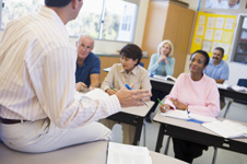 adult students in the classroom