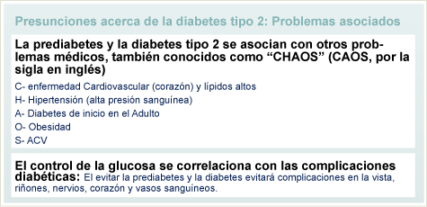 Asunciones acerca de la diabetes tipo 2: problemas asociados