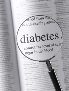 diabetes definition with magnifying glass